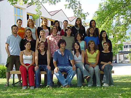 Maturanten der Klasse 5B HOB - Schuljahr 2002/03