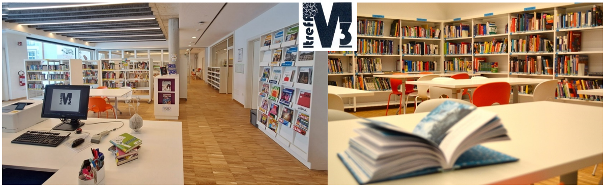 Schulbibliothek Medientreff 3 mit Logo